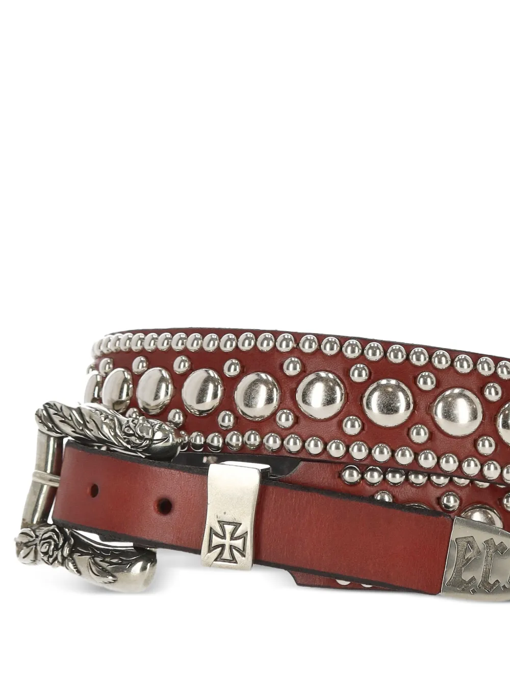 Enfants Riches Déprimés Goodbye Frank buckled studded belt Rood