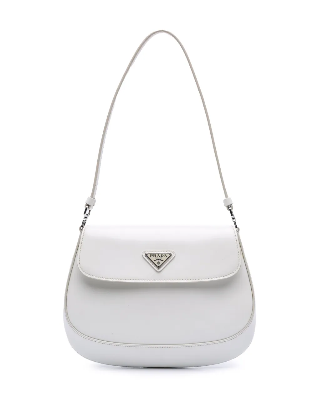 Prada Pre-Owned 2021-2025 Mini Brushed Leather Cleo Bag crossbody bag | White | Image 1
