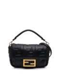 Fendi Pre-Owned 2010-2025 Mini Zucca Embossed Leather Baguette satchel - Black