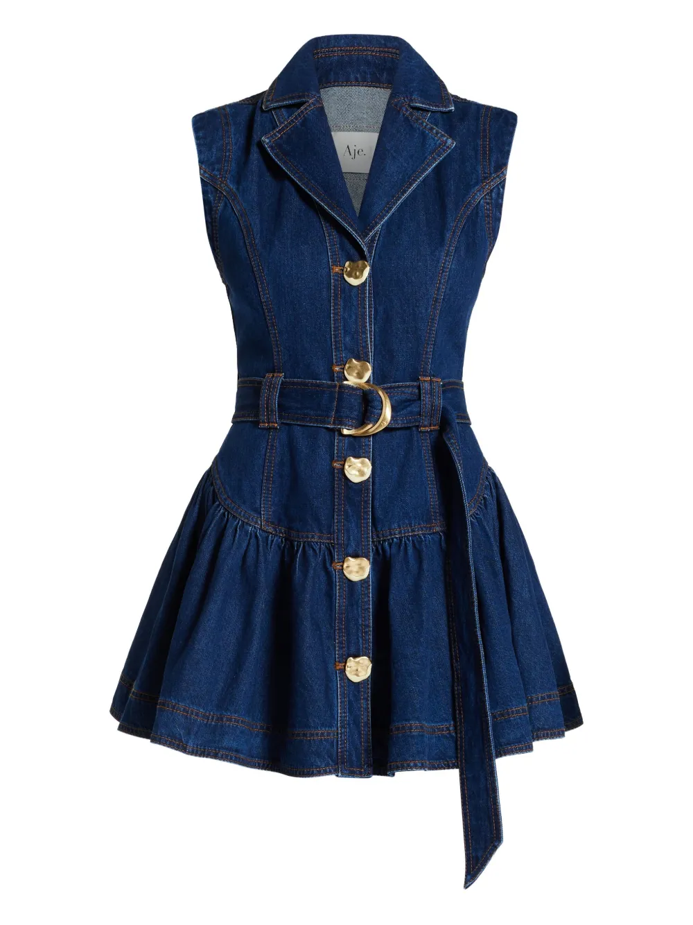 Aje Elena Belted Mini Dress In Blue