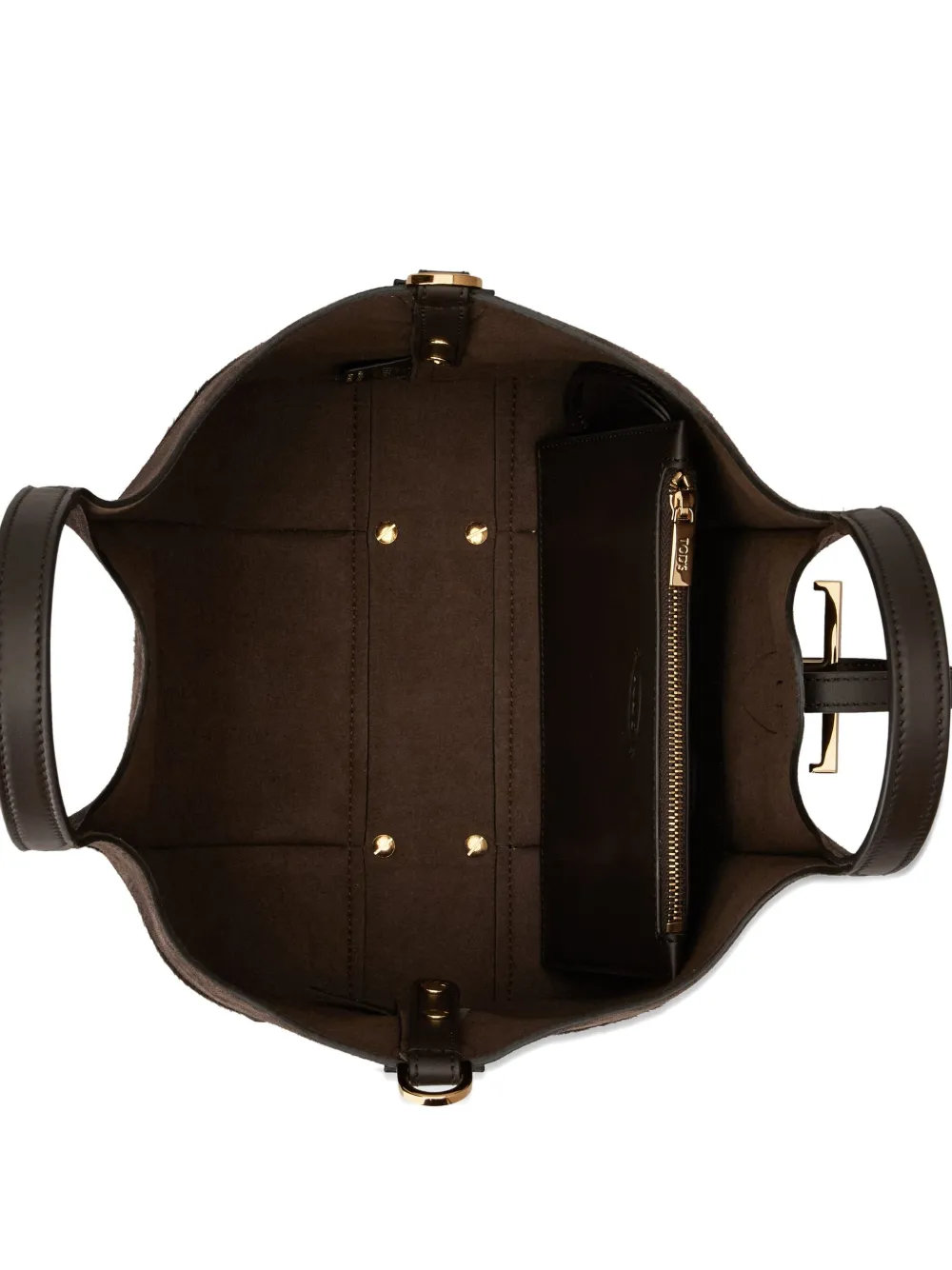Tod's Block Design Tote Bag With Dual Handles In Brown