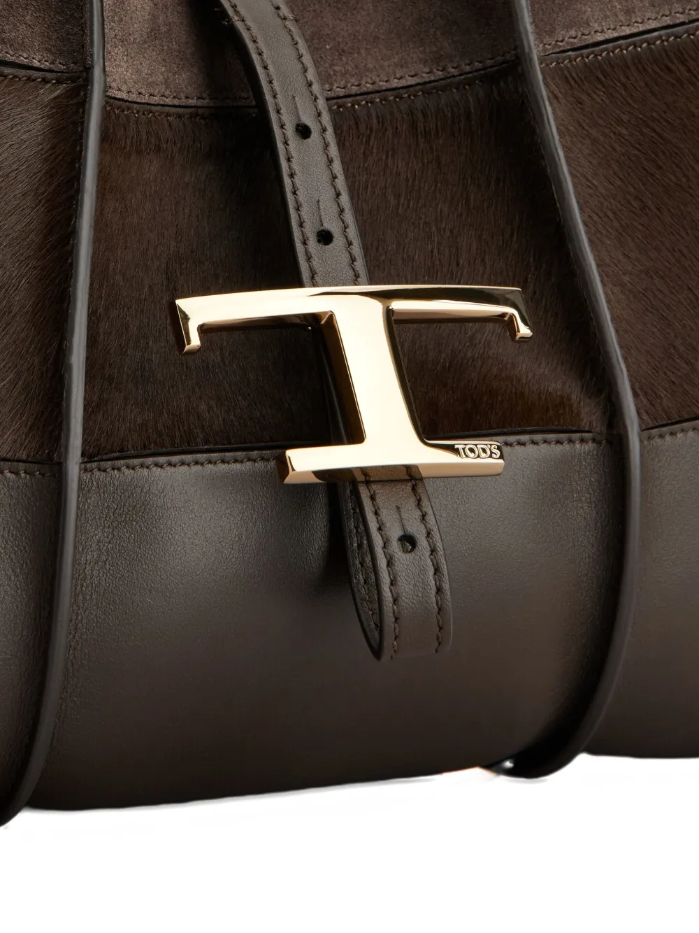 Tod's Block Design Tote Bag With Dual Handles In Brown