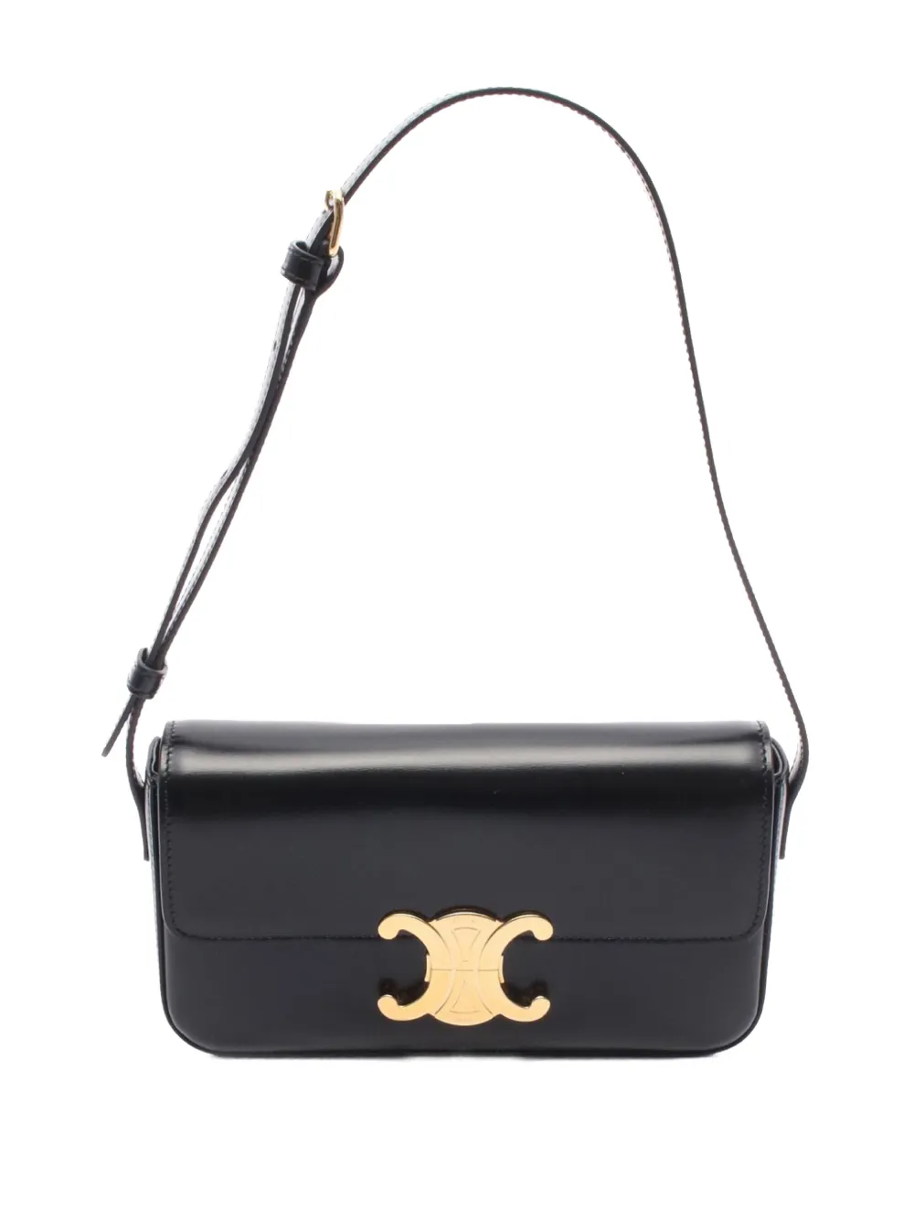 Céline Pre-Owned 2021-2025 シャイニー カーフ クロード ショルダーバッグ - ブラック Céline Pre-Owned 2021-2025 シャイニー カーフ クロード ショルダーバッグ - ブラック