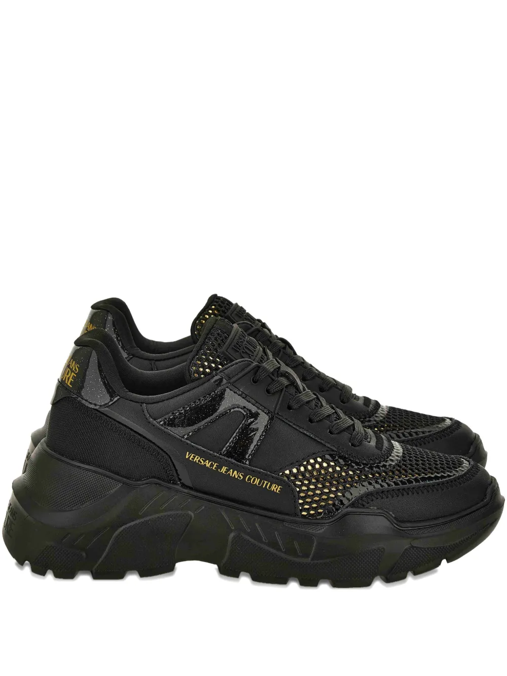 Versace Jeans Couture embellished platform sneakers Black