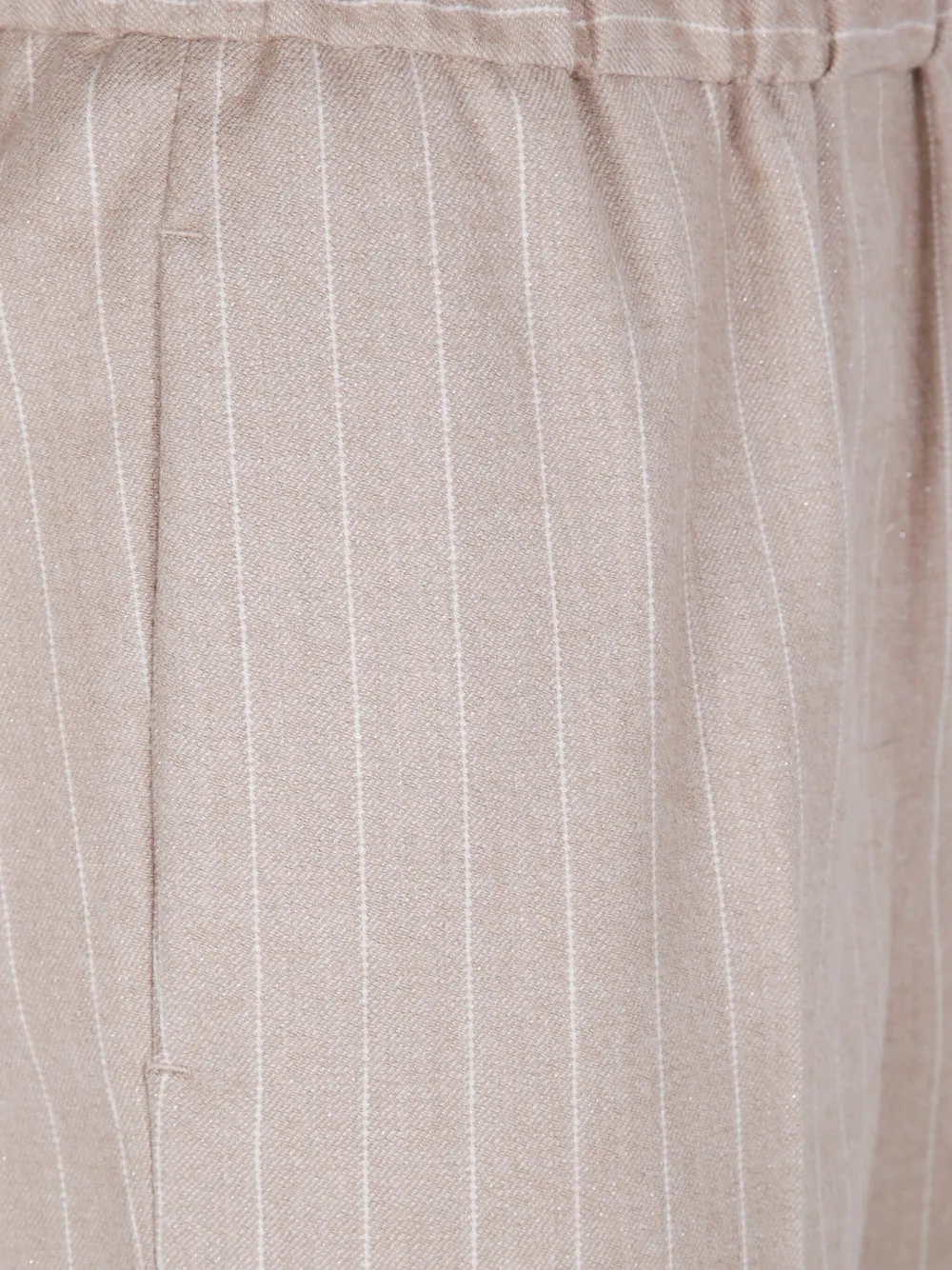 Peserico Broek met elastische taille en krijtstreep Beige