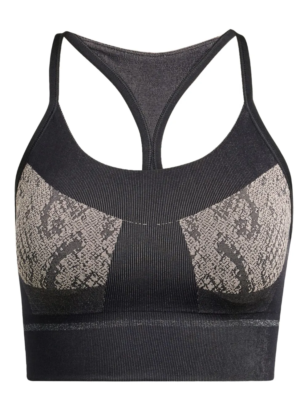 adidas by Stella McCartney حمالة صدر رياضية بطبعة جلد الثعبان | أسود | Image 1
