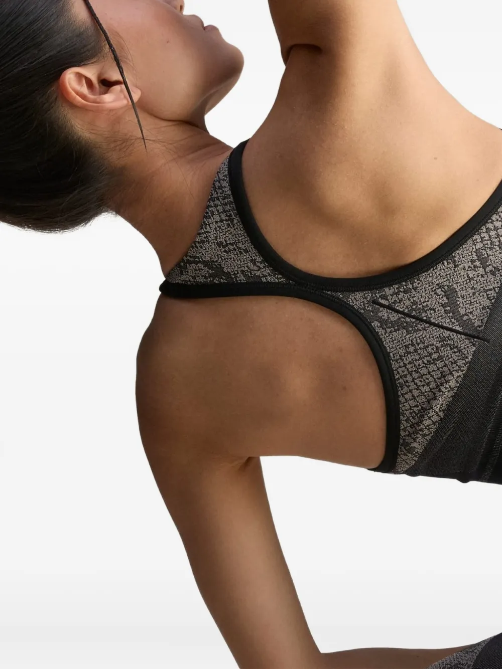 Adidas By Stella Mccartney Snakeskin-print Sport Bra In Black