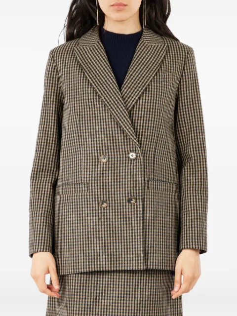 A.P.C. Gingham-check double-breasted coat