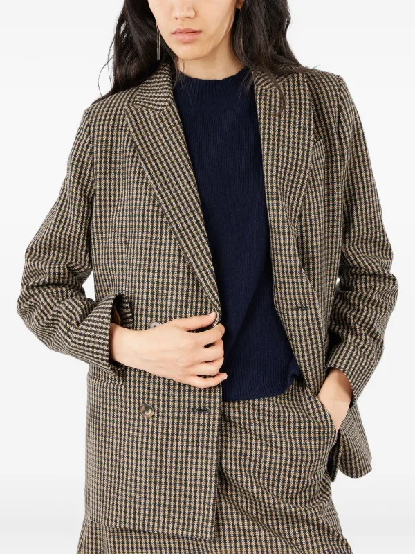 A.P.C. Gingham-check double-breasted Coat | Brown | FARFETCH