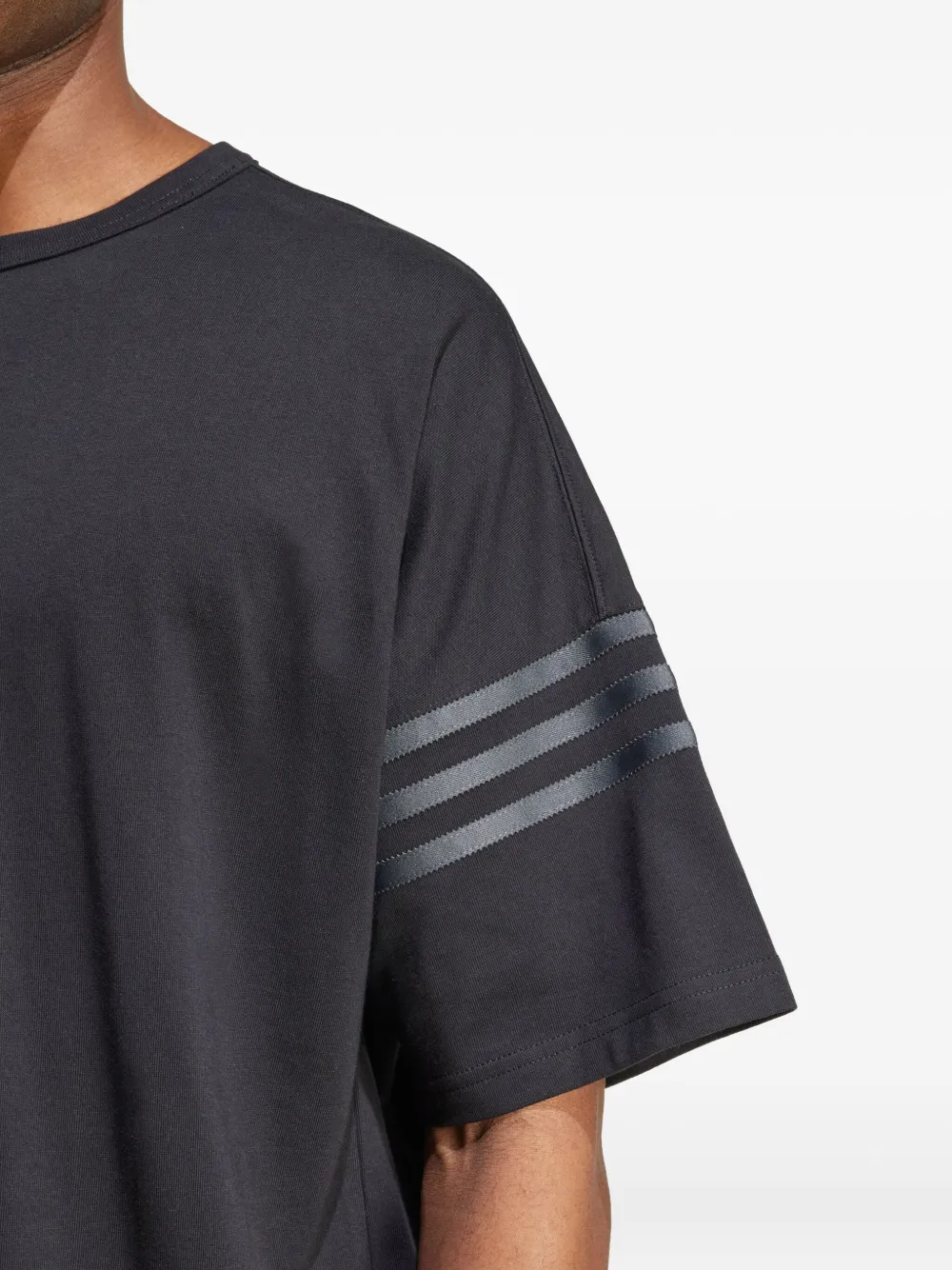 adidas Katoenen T-shirt met drie strepen en logo Zwart