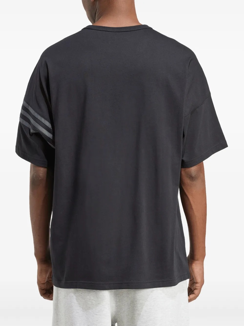 adidas Katoenen T-shirt met drie strepen en logo Zwart