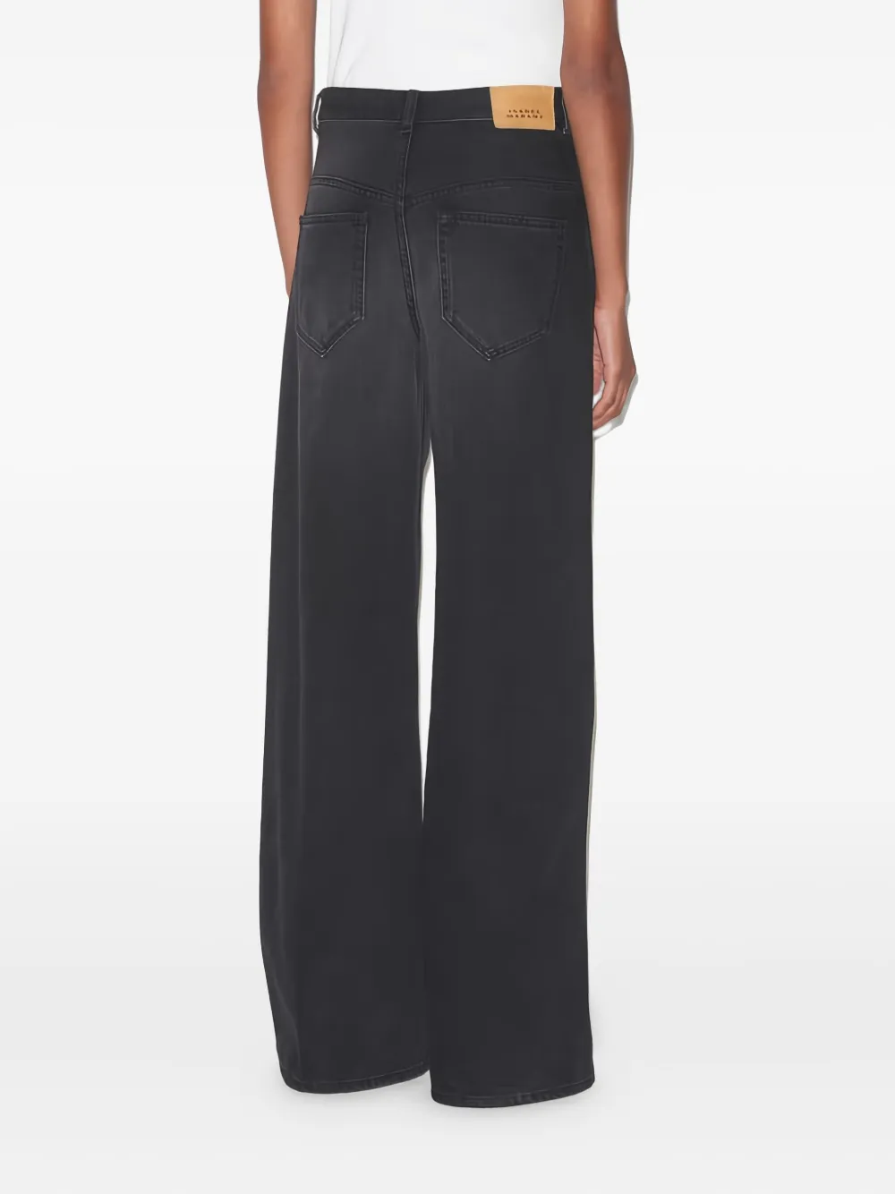 Isabel Marant Étoile High-waisted Wide-leg Jeans In Black