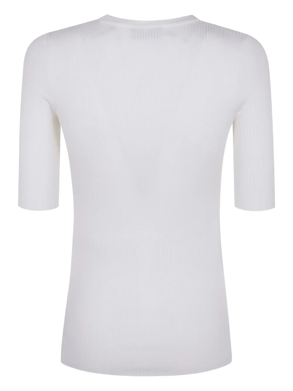 Elisabetta Franchi Geribbeld T-shirt met zak Wit