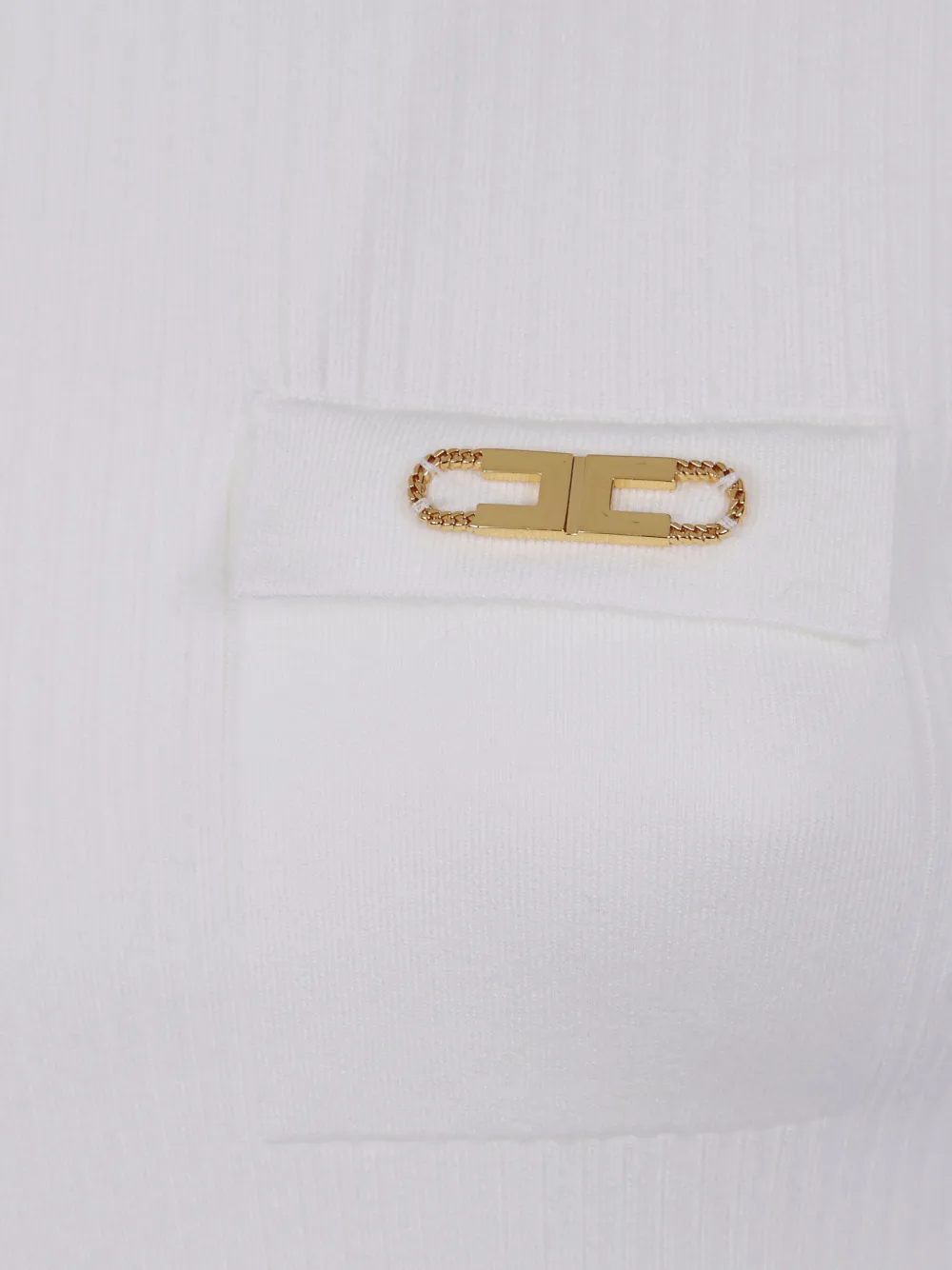Elisabetta Franchi Geribbeld T-shirt met zak Wit