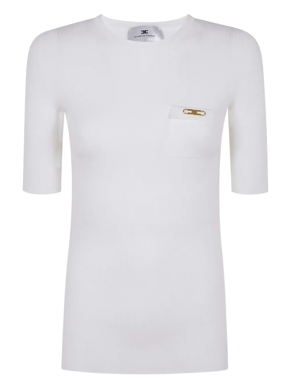 Elisabetta Franchi ribbed pocket t-shirt Wit