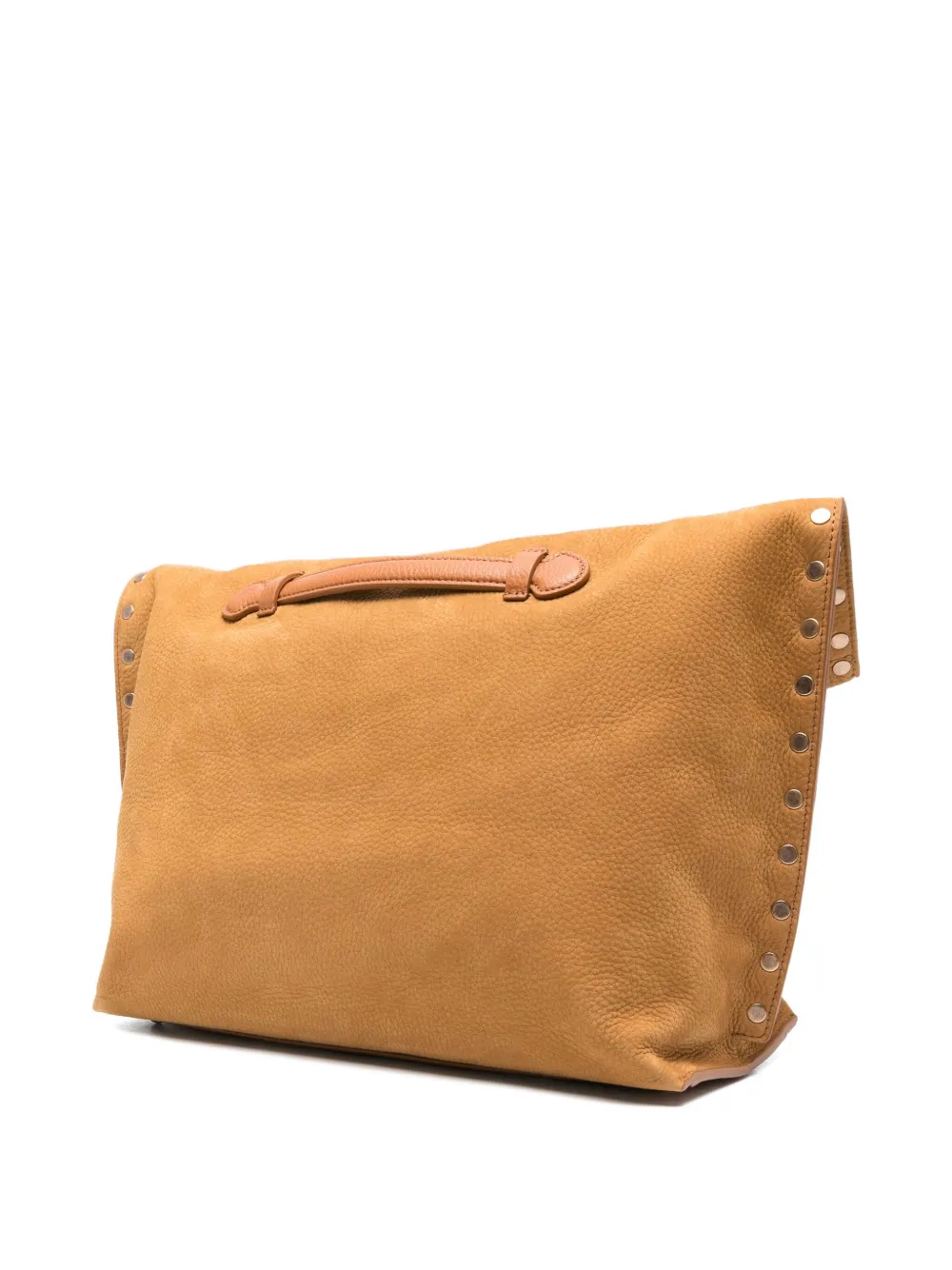 Zanellato studded foldover tote bag Bruin