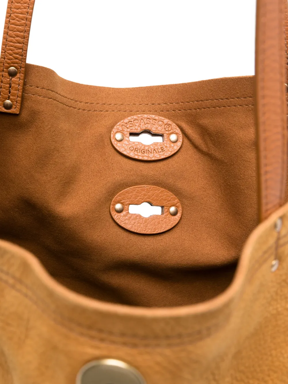 Zanellato studded foldover tote bag Bruin