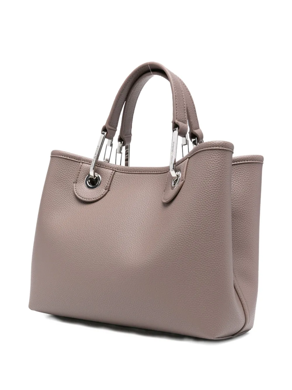 Emporio Armani Taupe Eco-leather Shopping Bag In Brown