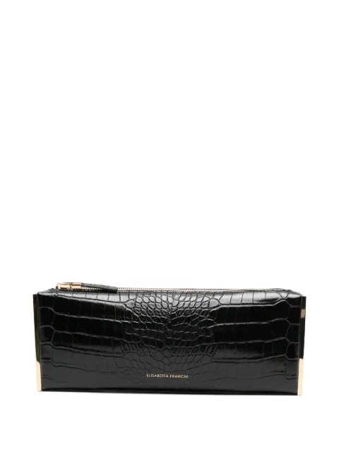 Elisabetta Franchi crocodile-effect zip clutch