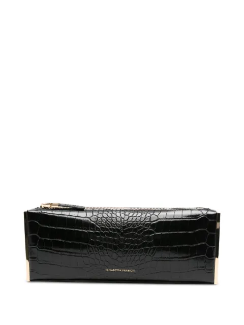 Elisabetta Franchi crocodile-effect zip clutch