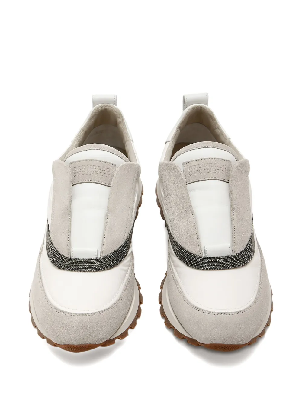 Brunello Cucinelli slip-on embellished slip-on sneakers White