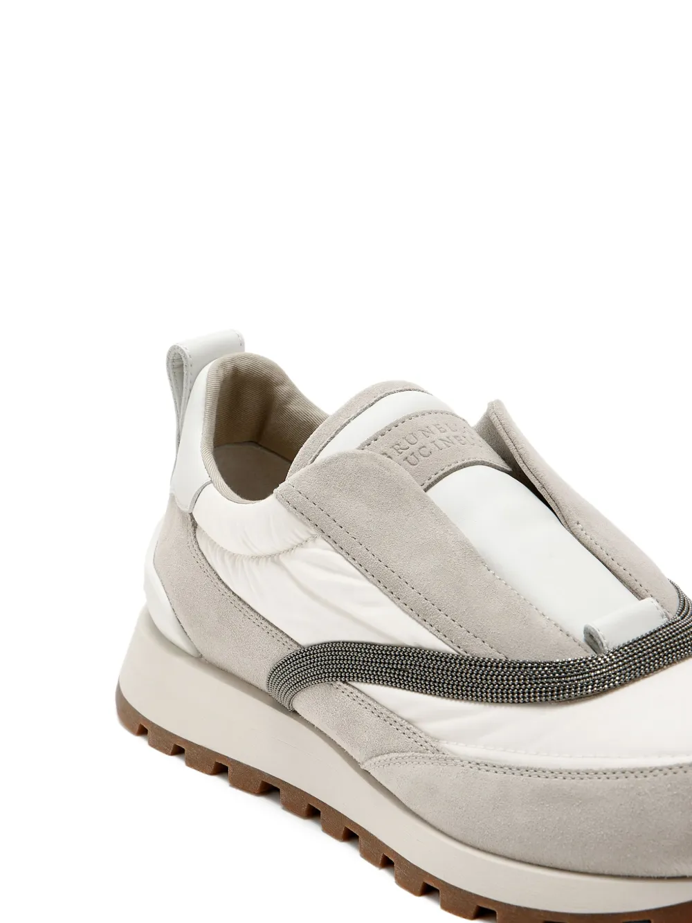 Brunello Cucinelli slip-on embellished slip-on sneakers White