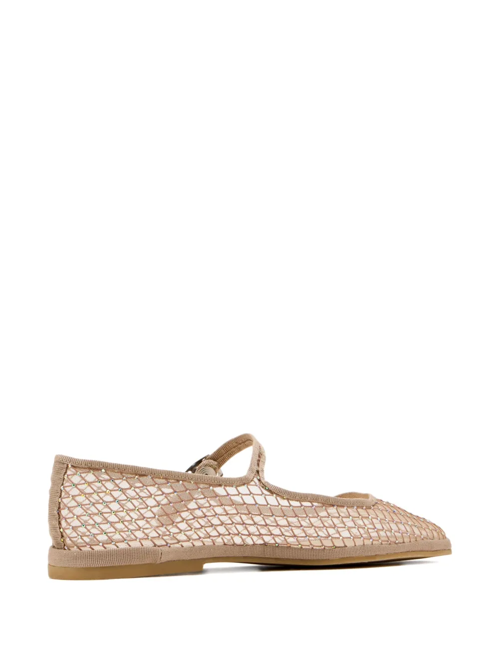 Capulette Crystal-embellishment Mesh Ballet Flats In Brown