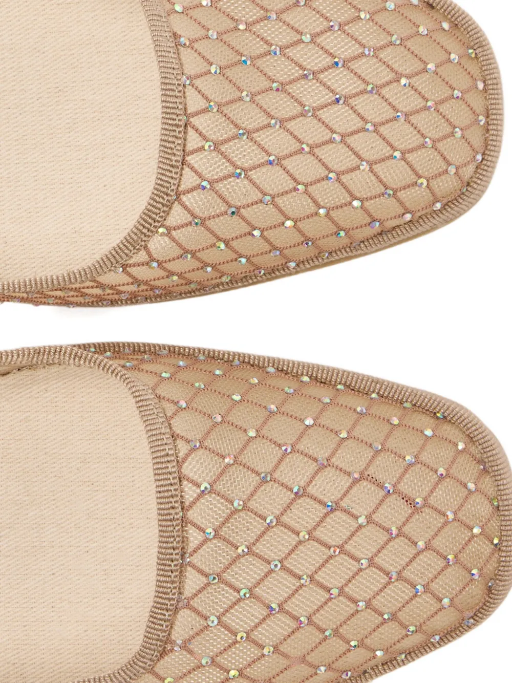 Capulette Crystal-embellishment Mesh Ballet Flats In Brown