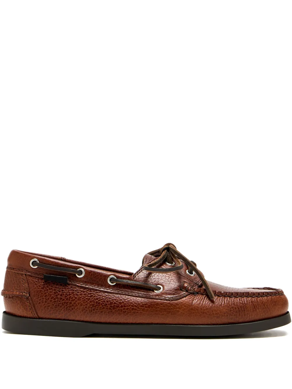 G.H. Bass & Co. textured leather lace-up boat shoes Brown