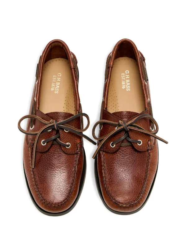 G.H. Bass \u0026 Co. Textured Leather lace-up Boat Shoes | Brown | FARFETCH TR