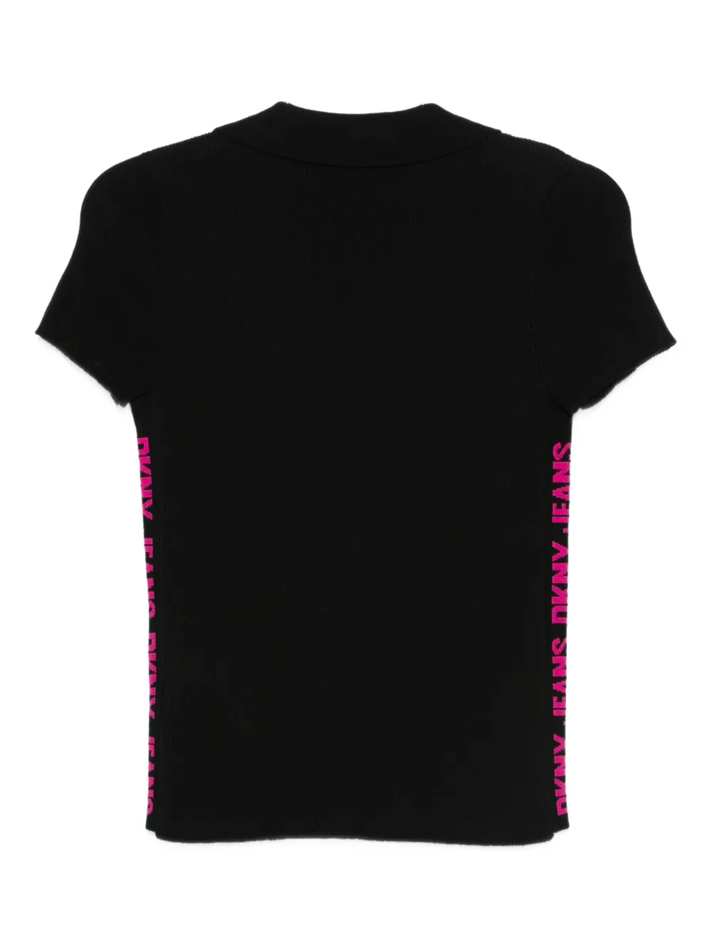 DKNY V-neck side-logo T-shirt Zwart