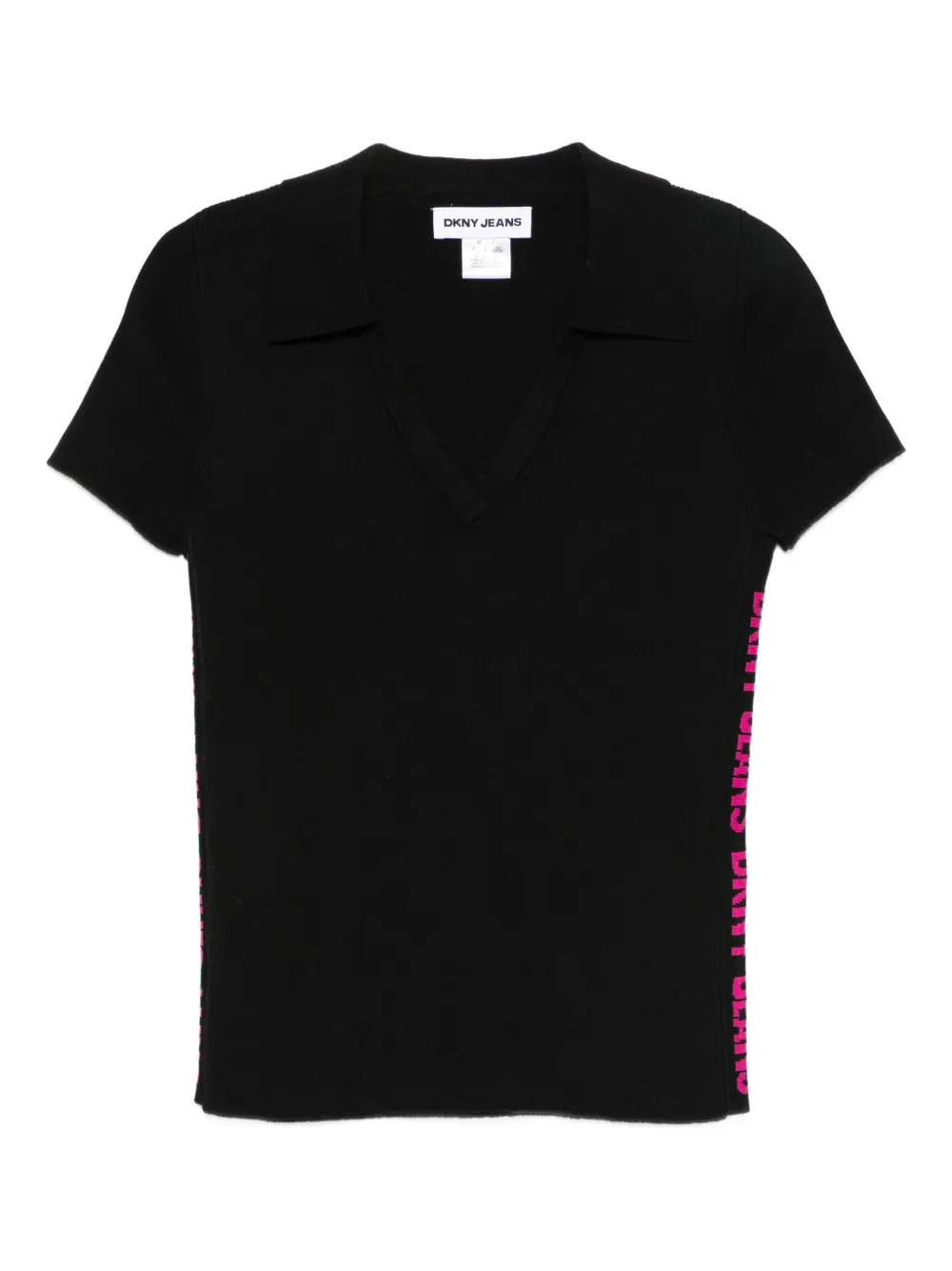 V-neck side-logo T-shirt