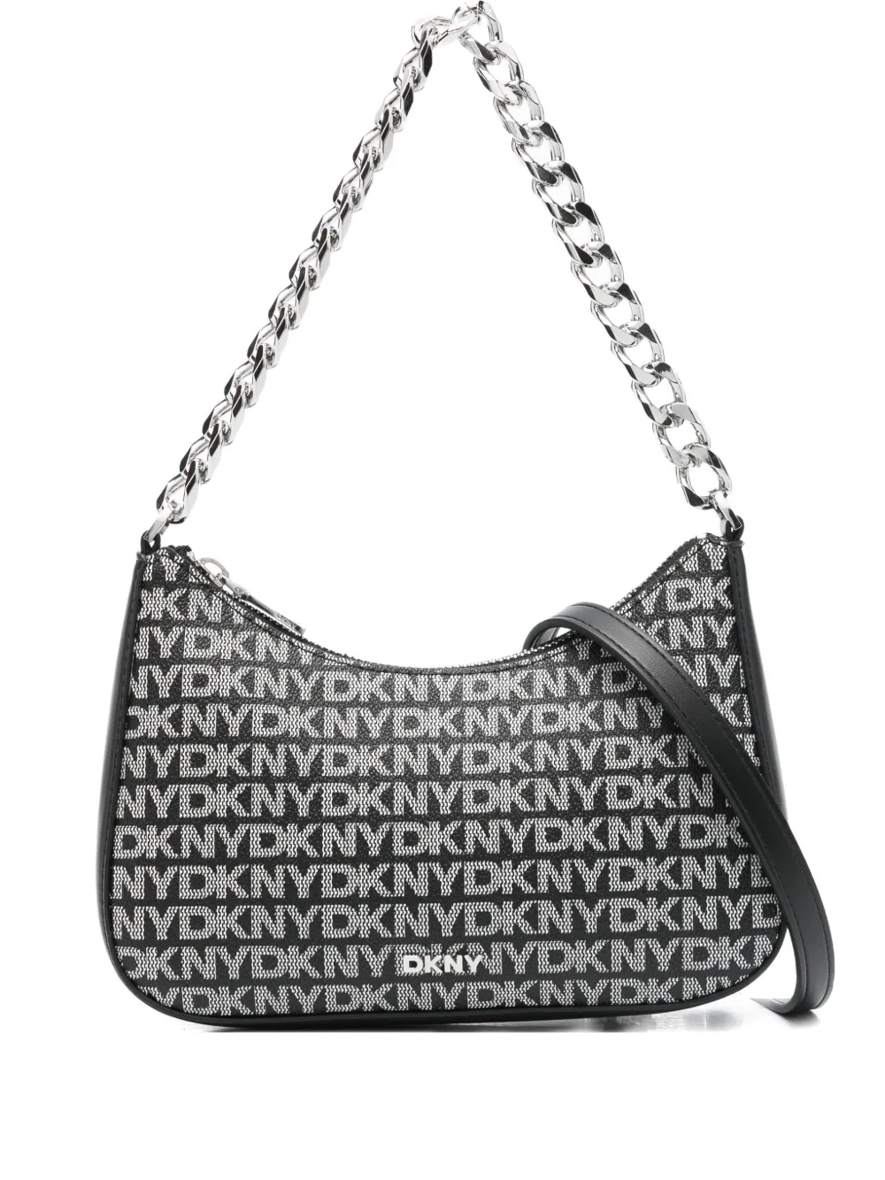 DKNY small Jenna logo-plaque chain cross body bag Zwart