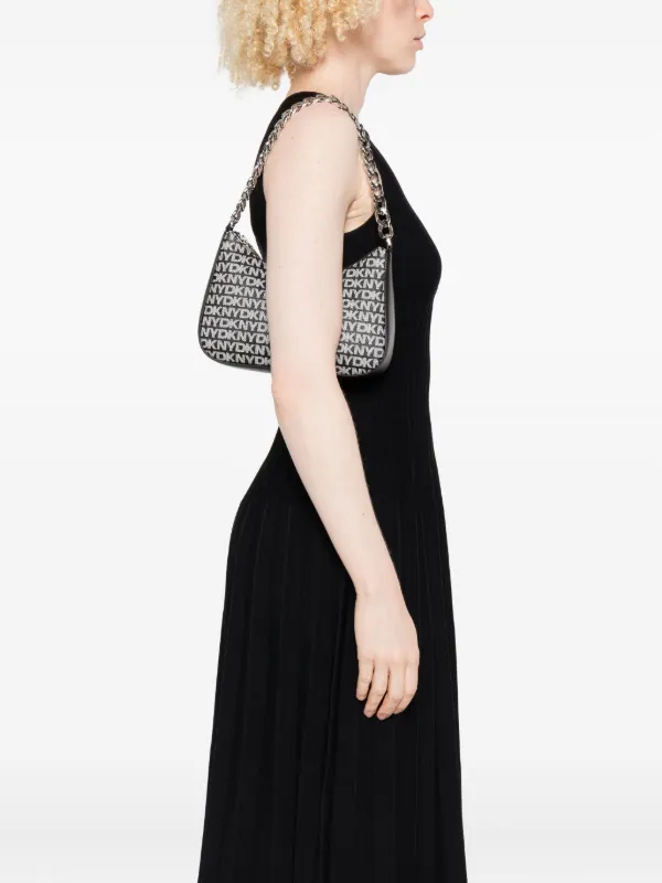 DKNY Small Jenna logo-plaque Chain Cross Body Bag | Black | FARFETCH
