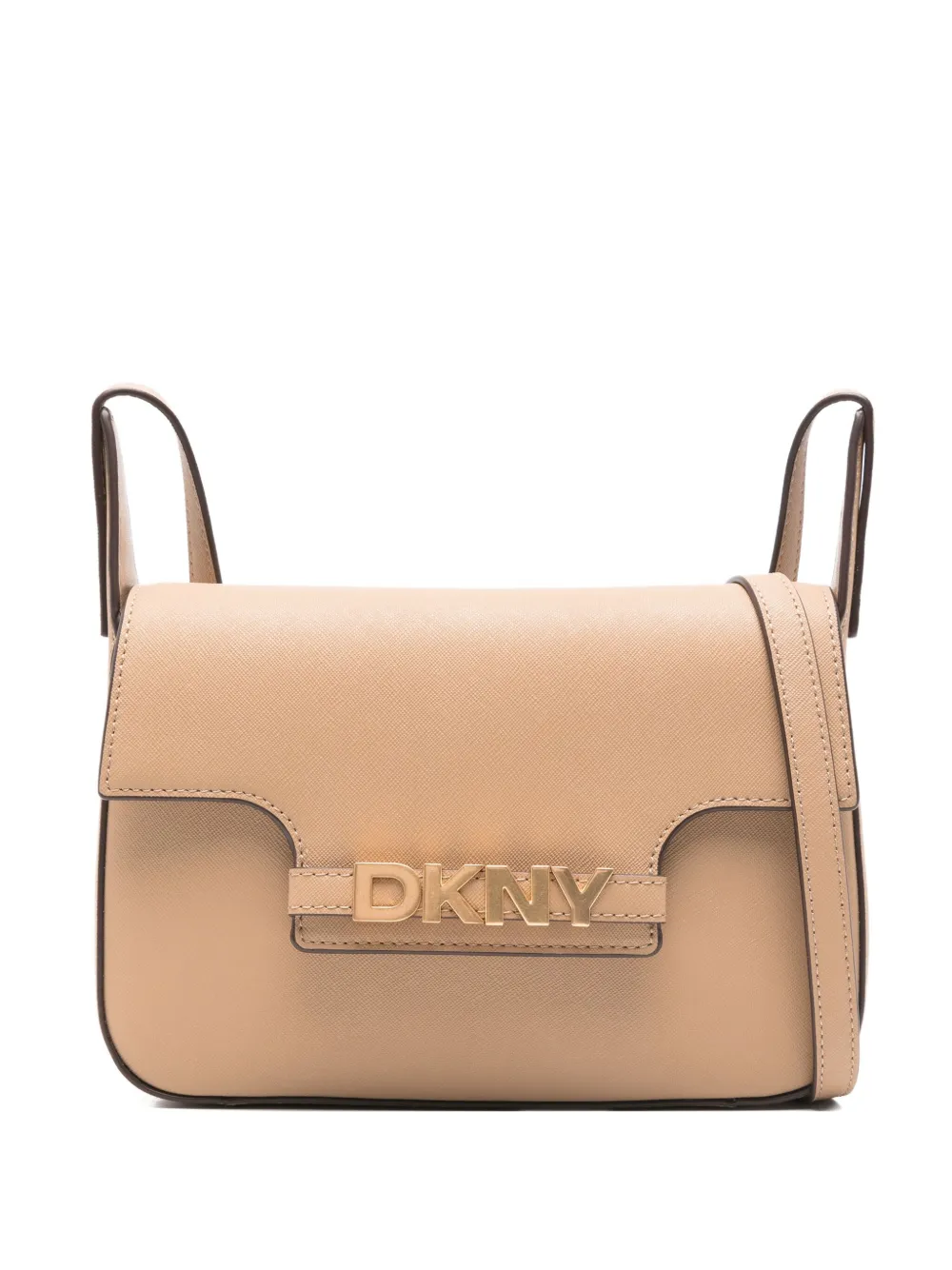 DKNY logo-plaque shoulder bag Beige
