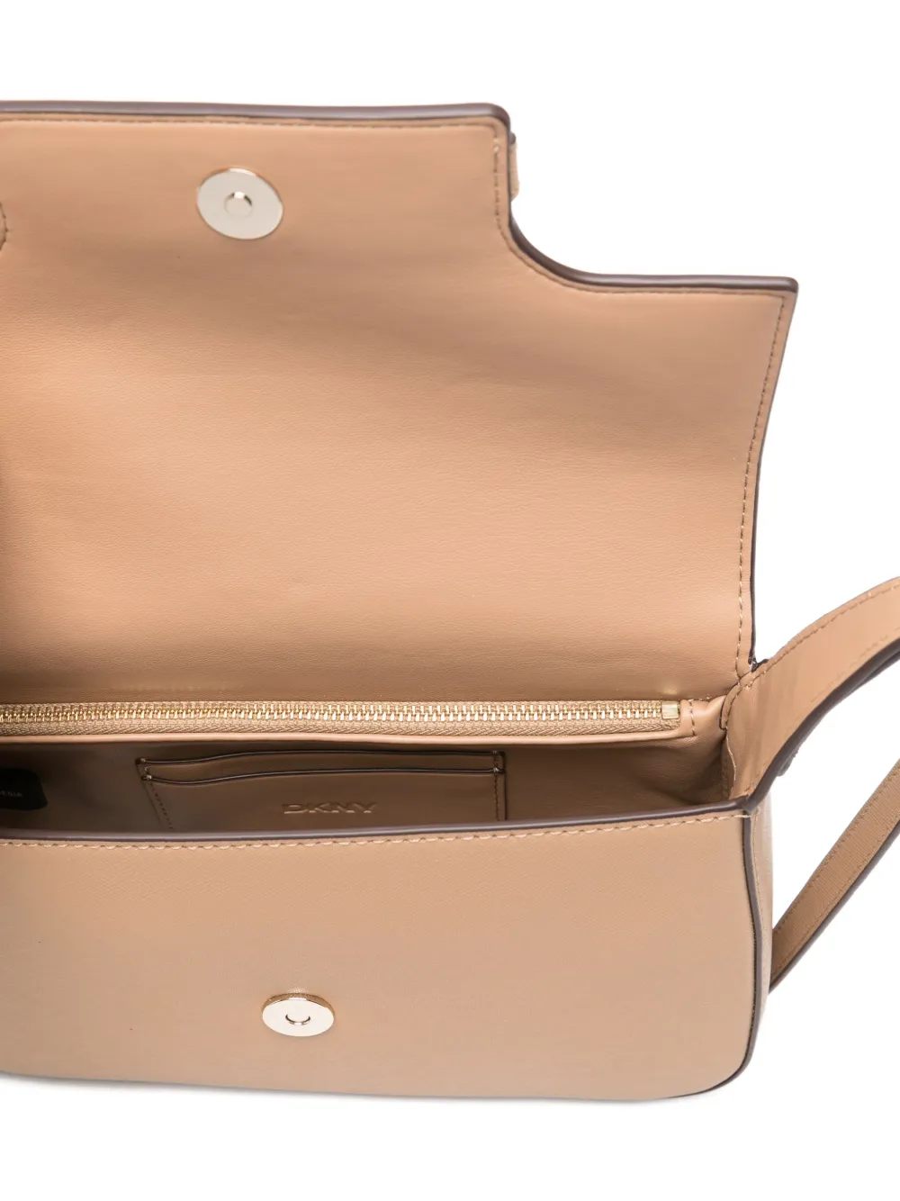 DKNY logo-plaque shoulder bag Beige