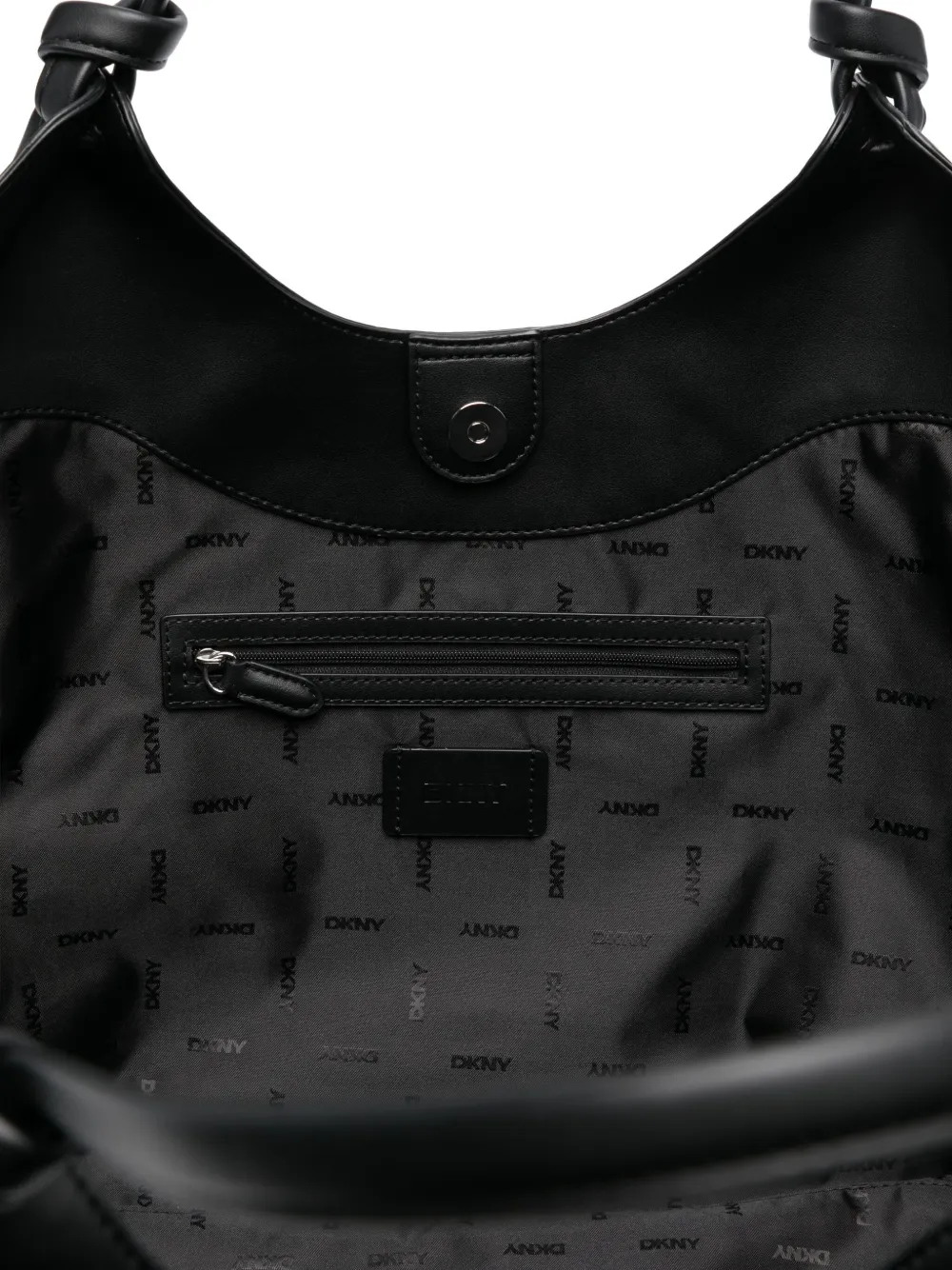 DKNY Grote Paula geknoopte geweven shopper Zwart