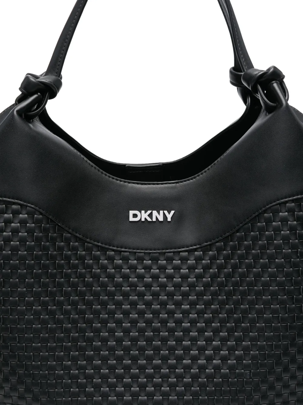 DKNY Grote Paula geknoopte geweven shopper Zwart