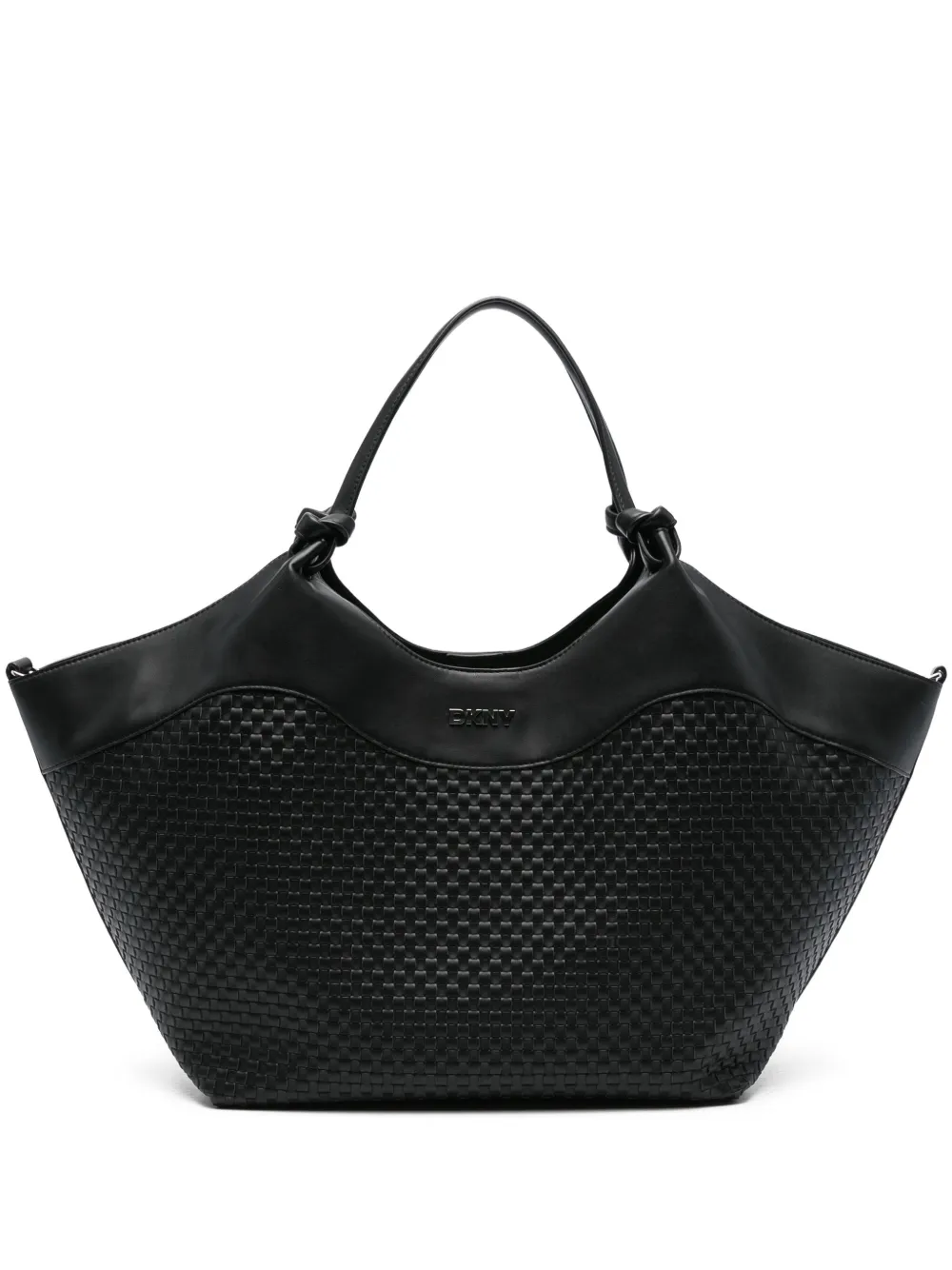 DKNY large Paula knotted woven tote bag Zwart