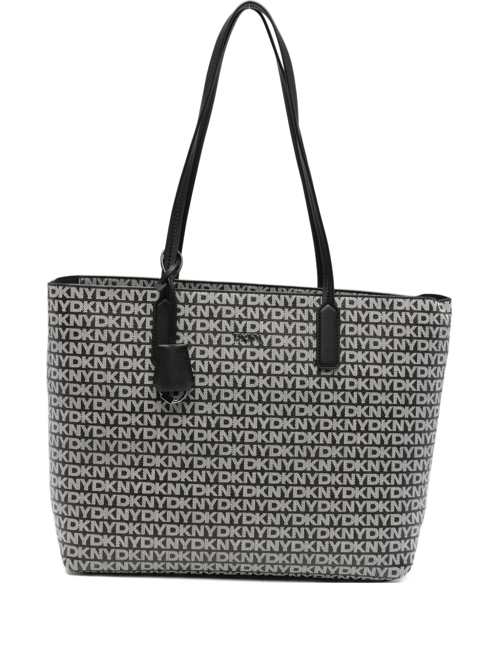 DKNY medium logo-pattern tote bag Zwart