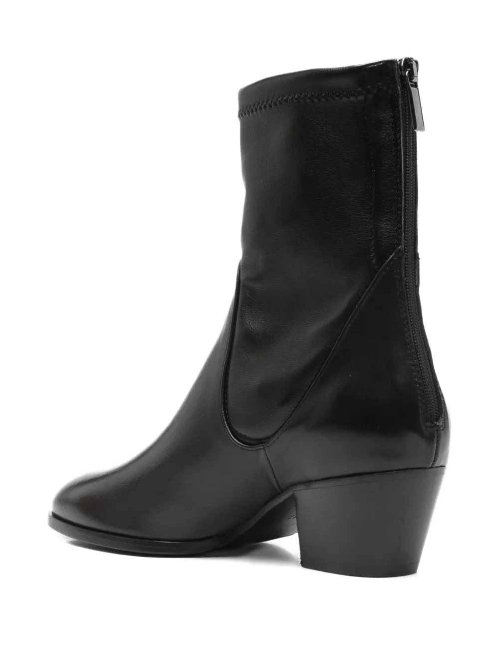 Evaluna 50mm almond-toe zip boots Black