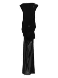Alex Perry mesh-panel draped asymmetrical dress - Black
