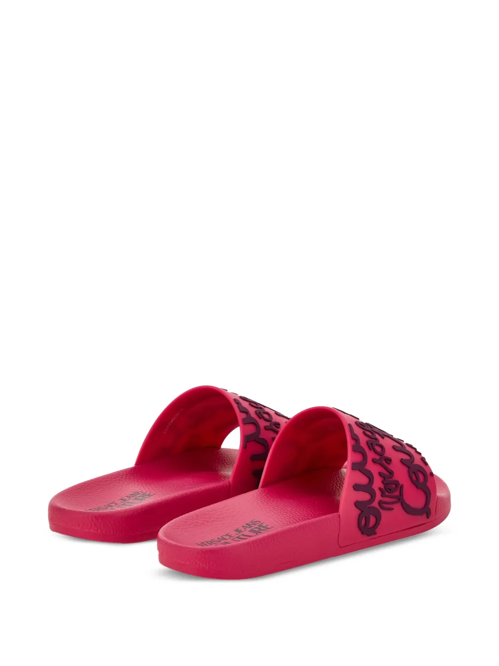 Versace Jeans Couture Slippers verfraaid met logo Roze