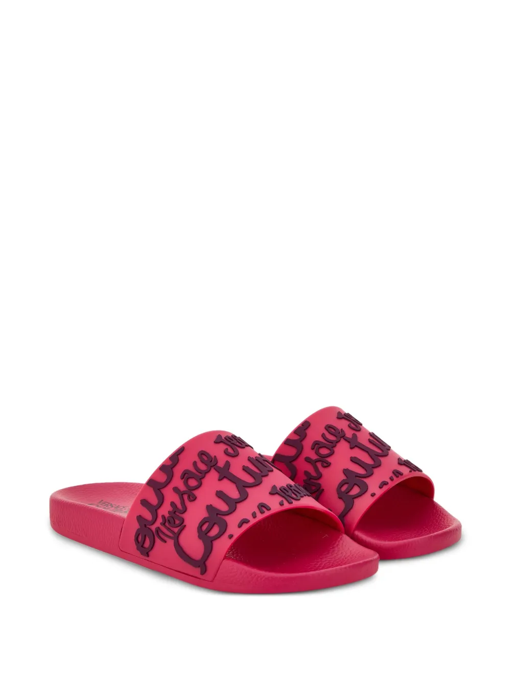 Versace Jeans Couture Slippers verfraaid met logo Roze