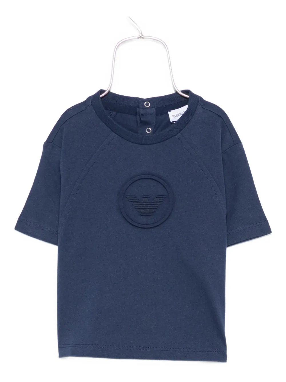 Emporio Ar i Kids logo-detail T-shirt Blauw