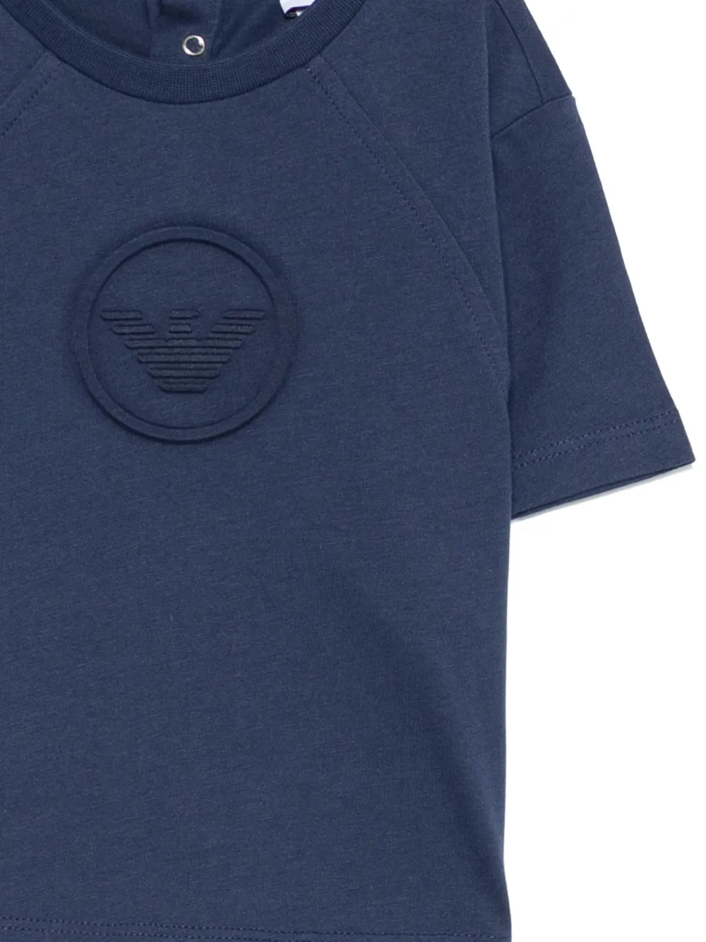 Emporio Armani Kids logo-detail T-shirt Blauw
