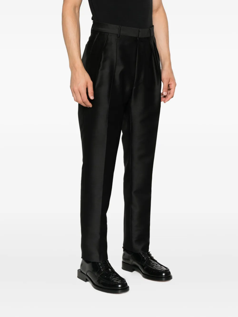 TOM FORD Broek met geplooid detail Zwart