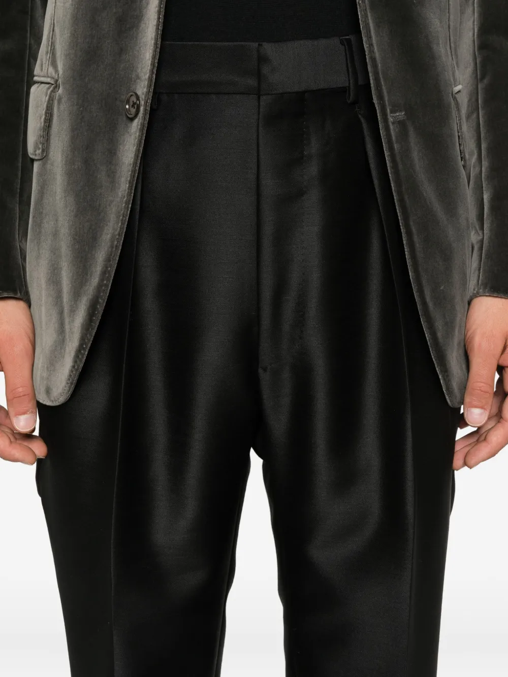 TOM FORD Broek met geplooid detail Zwart