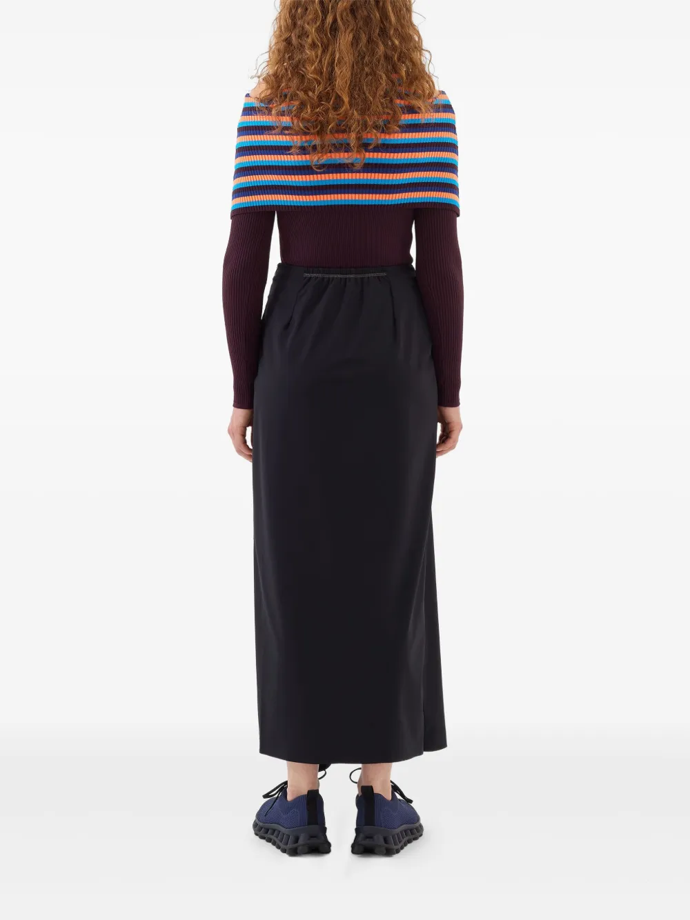 Sunnei folded striped top Paars