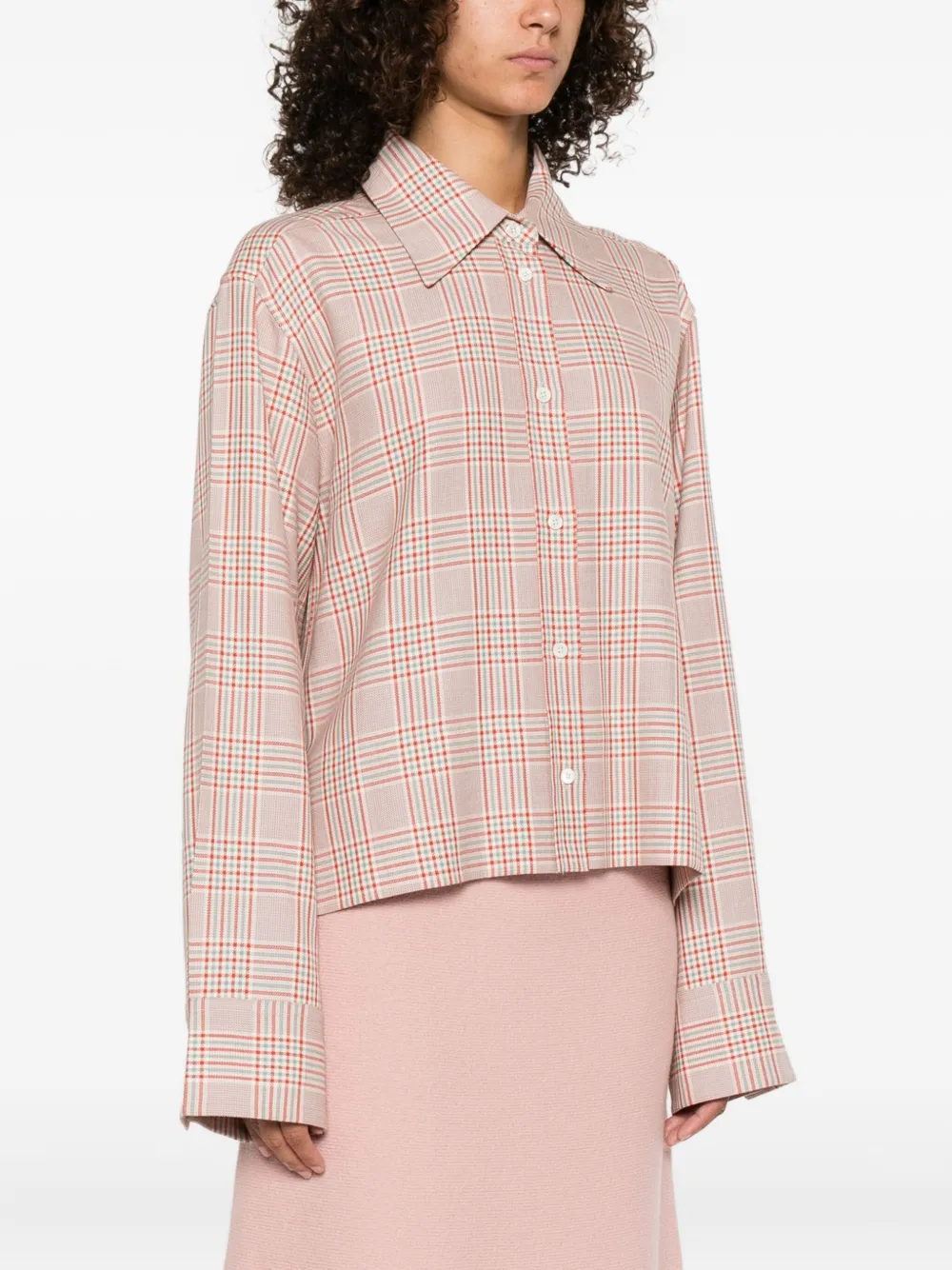 Jil Sander Checked-pattern Button-down Shirt In Multi